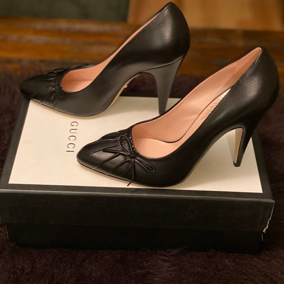 BRAND NEW!!!! GUCCI NAPPA LEATHER CHARLOTTE HEELS - Picture 2 of 7